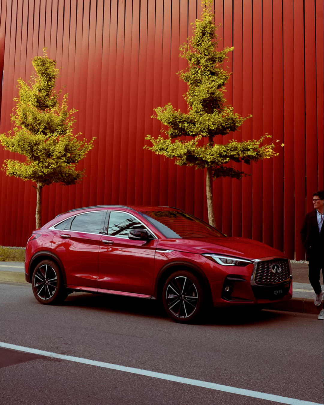2024 INFINITI QX55 crossover coupe in red